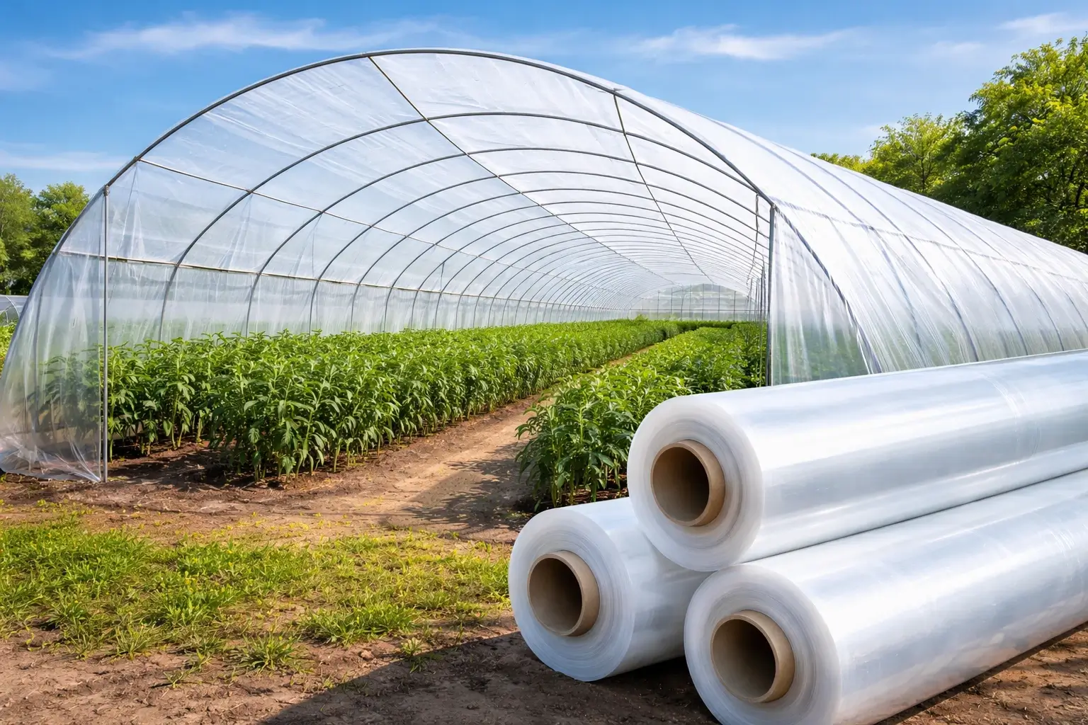 Plástico para invernadero aplicado en cultivos agrícolas bajo estructura protegida 